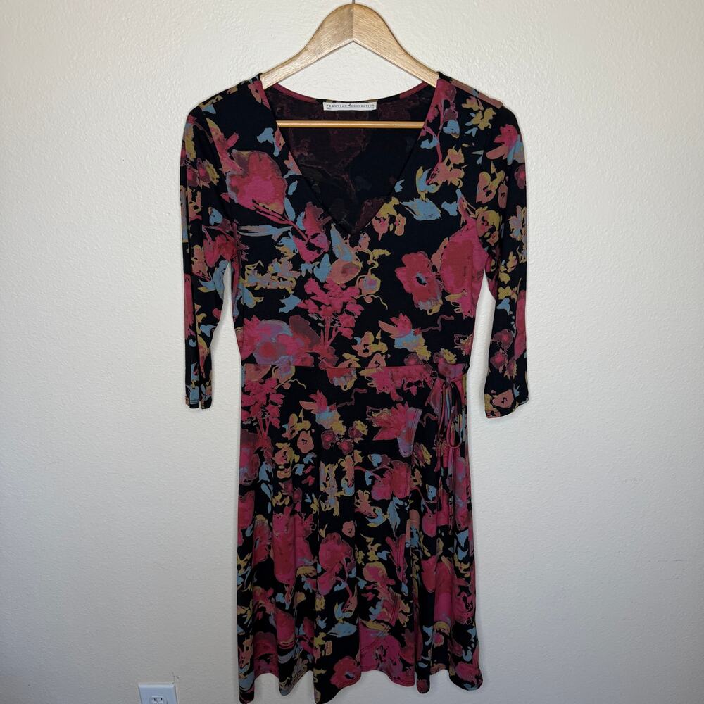Peruvian Connection Floral Print PIma Cotton Dress Small